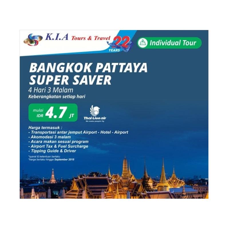 K.I.A Tours & Travel - Bangkok Pattaya Super Saver Paket Wisata Internasional [4D3N]