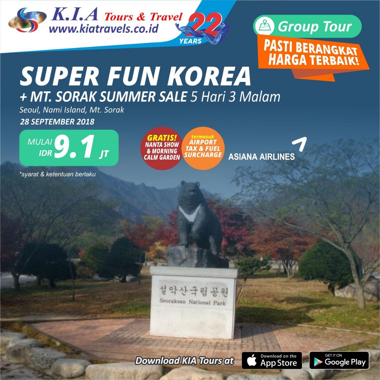 Tour Korea - Super Fun Korea + Mt. Sorak 5D Summer Sale By OZ ALL IN
