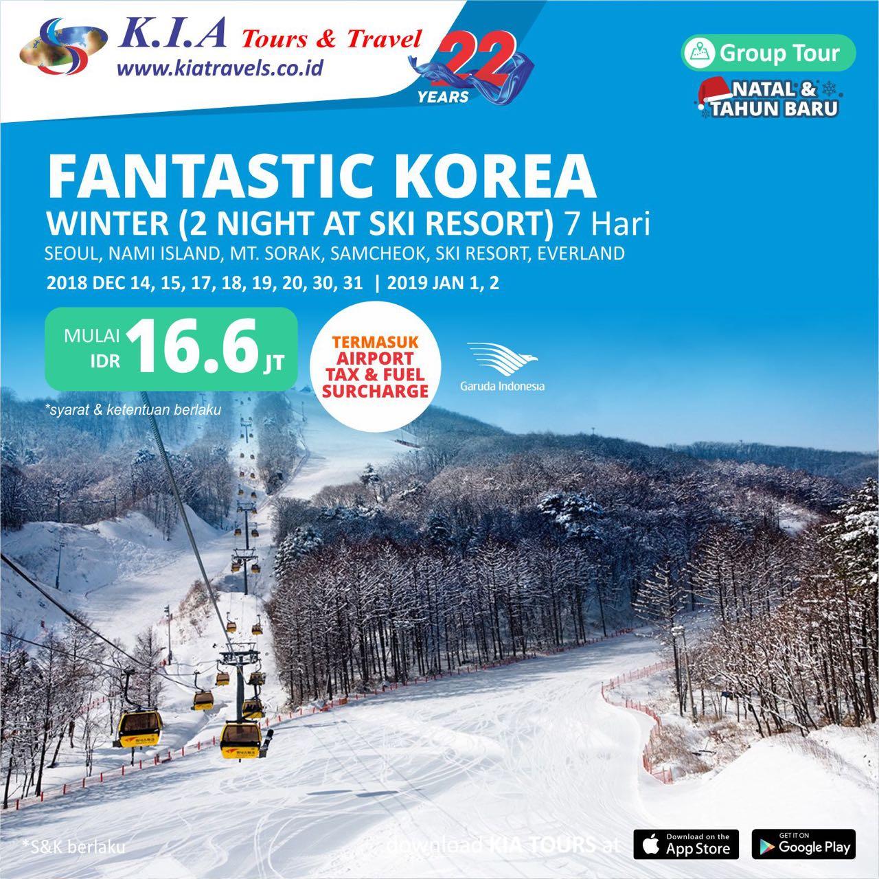 Tour Akhir Tahun - 7D Fantastic Winter korea by KIA Tours