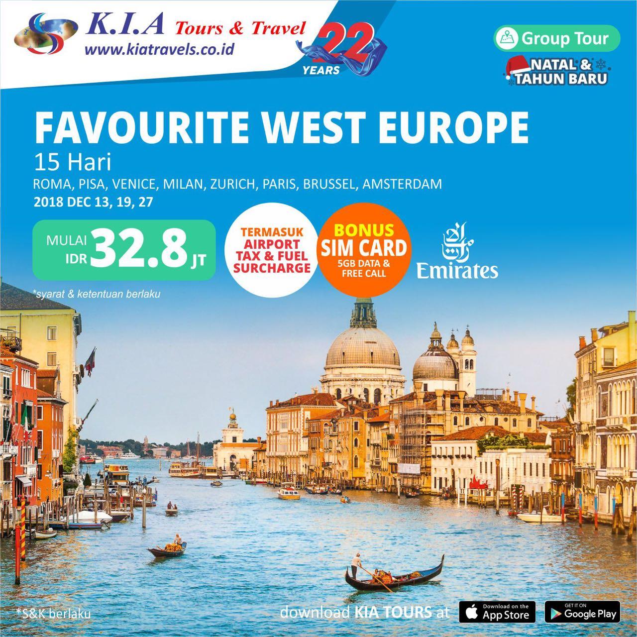 Tour Eropa Akhir Tahun - 10D7N Favourite West Eropa by KIA Tours