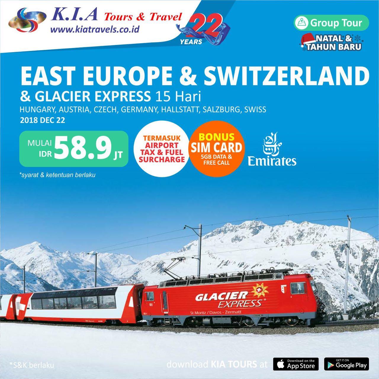 Tour Eropa Akhir Tahun - 15D13N East Eropa + Switzerland + Gracier Express by KIA Tours